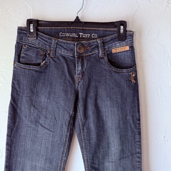Cowgirl Tuff Co Jeans Womens Size 29 Dark Wash Bootcut Embroidered Stretch Denim - Picture 2 of 8